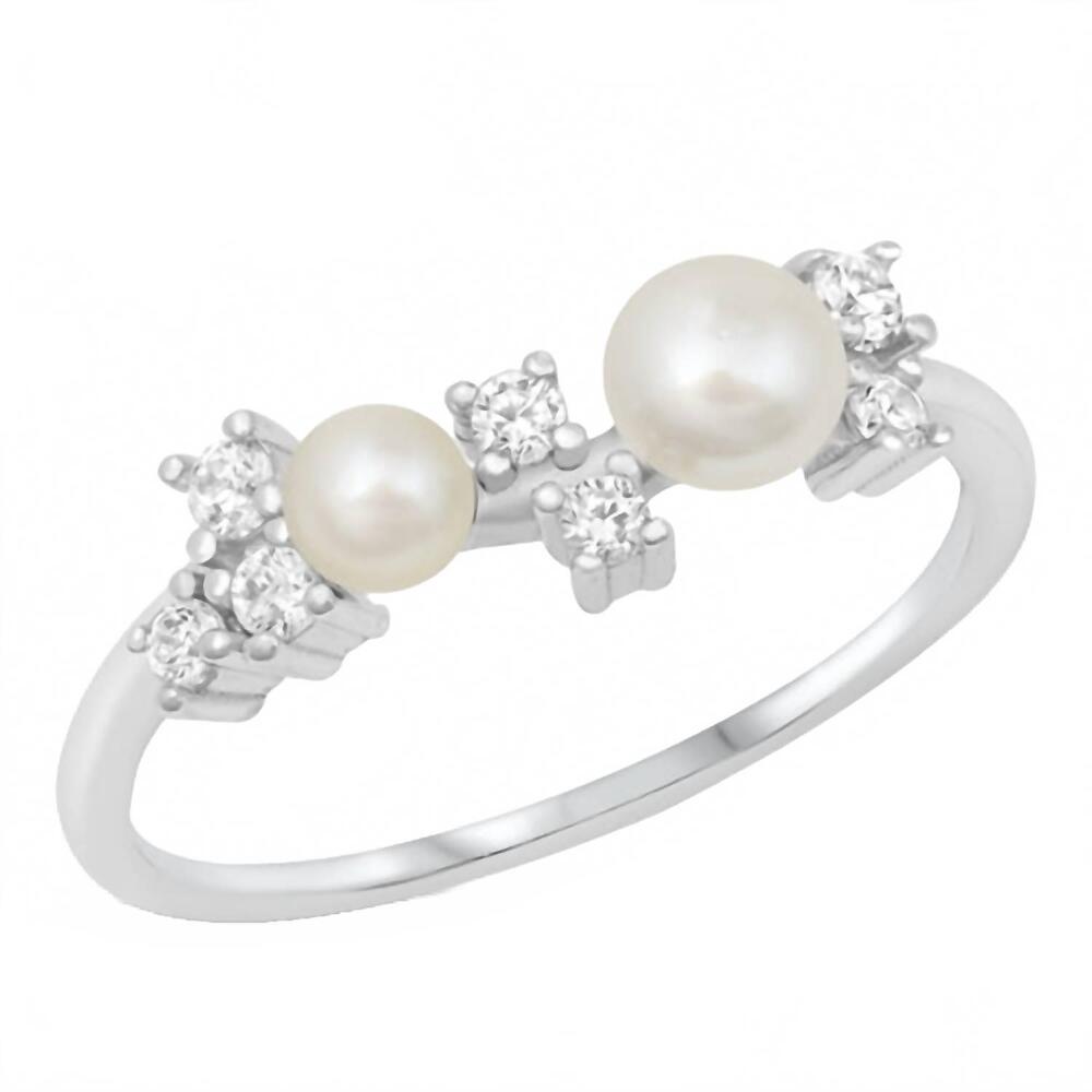 NEW STARLETTE women's harper statement ring in silver with pearls
